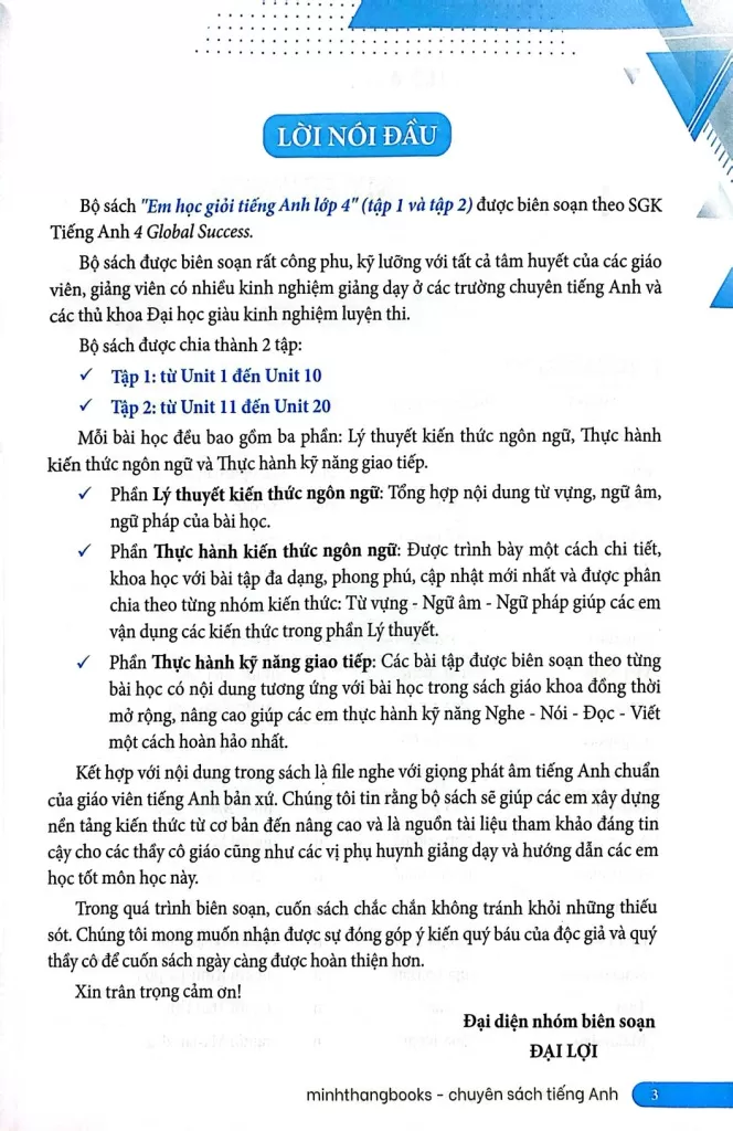 EM HỌC GIỎI TIẾNG ANH LỚP 4 - TẬP 1 (Có đáp án - Biên soạn theo SGK Tiếng Anh Global Success)